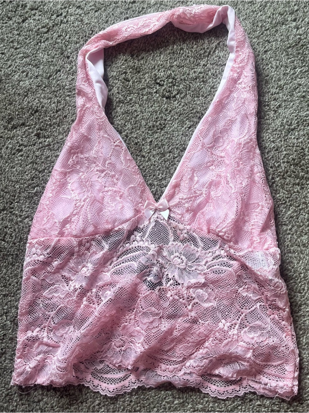 Women’s Pink Lace Halter Bralette - Unbranded